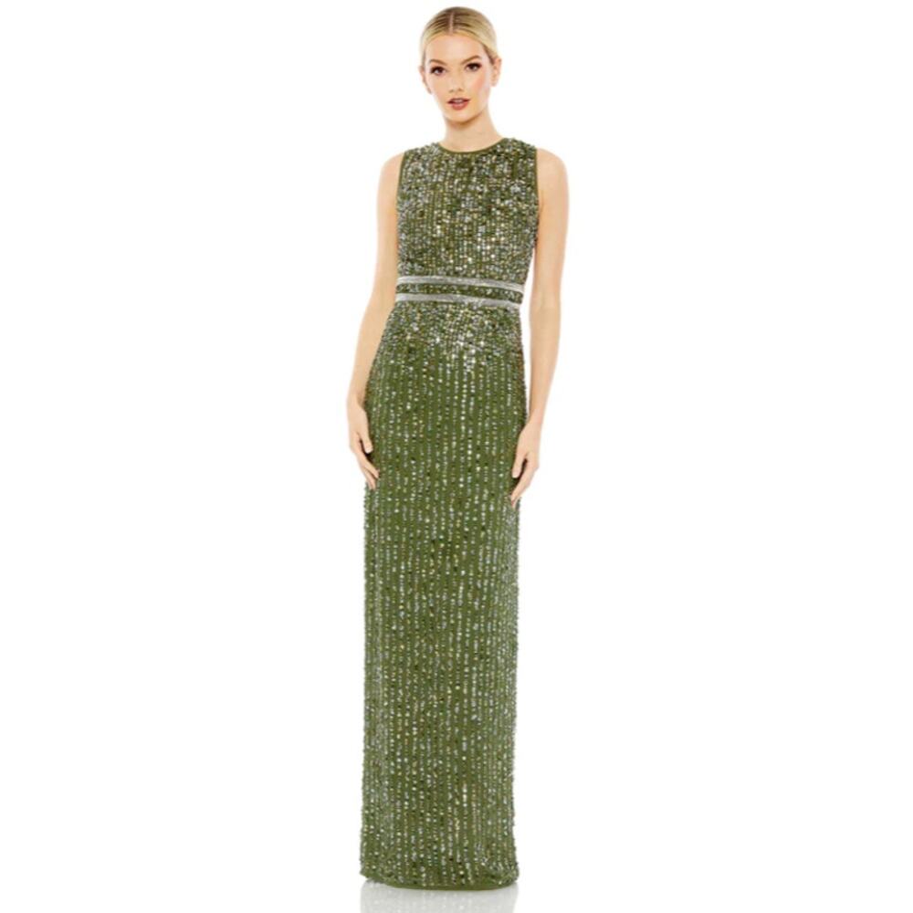 Mac Duggal 93603 Sequined High Neck Sleeveless Column Gown 6